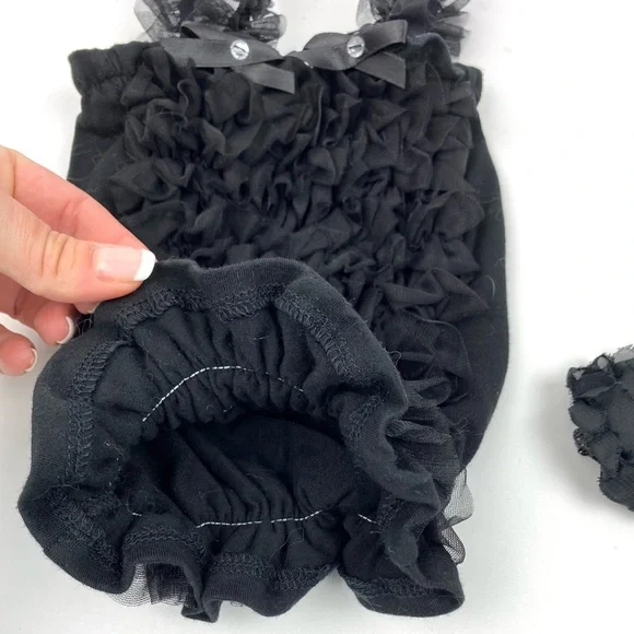 Baby black ruffle pullover dress for photo shoot dress up glamour shots picture - Picture 6 of 11